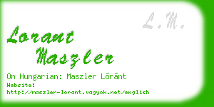 lorant maszler business card