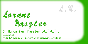 lorant maszler business card